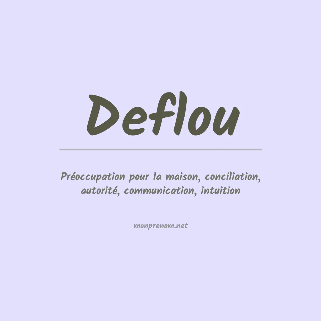 Signification du prénom Deflou