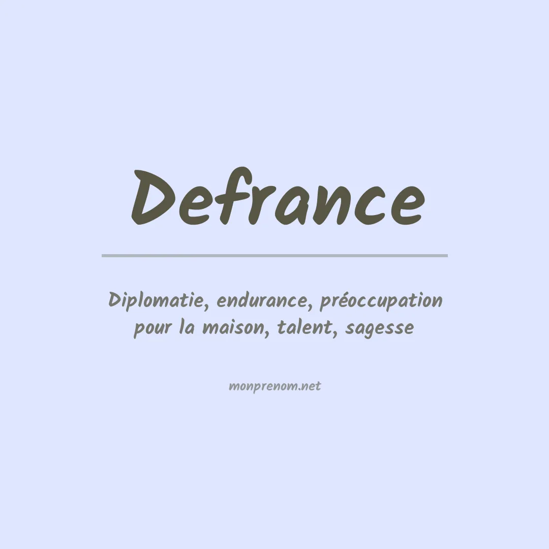 Prénom Defrance