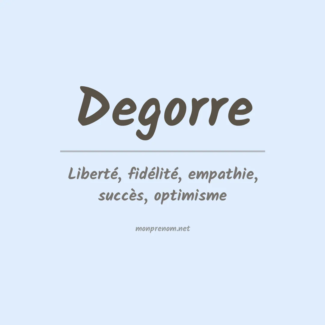 Signification du prénom Degorre