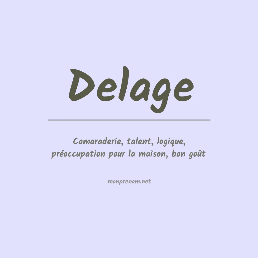 Prénom Delage