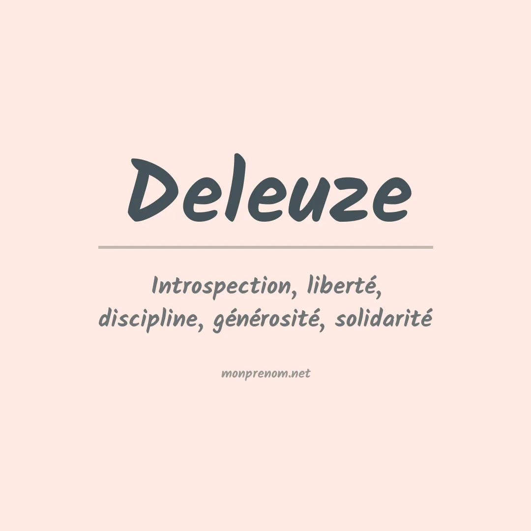 Signification du prénom Deleuze
