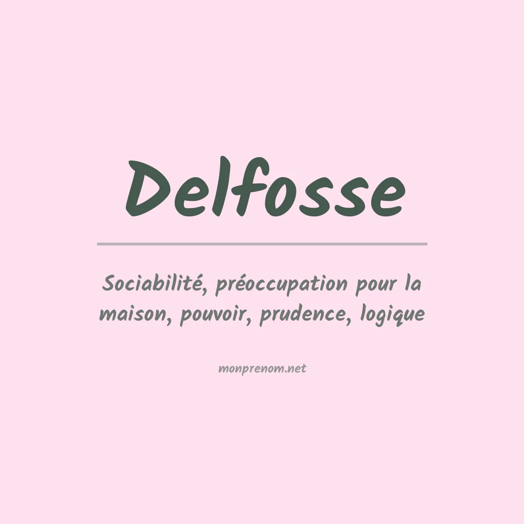 Prénom Delfosse