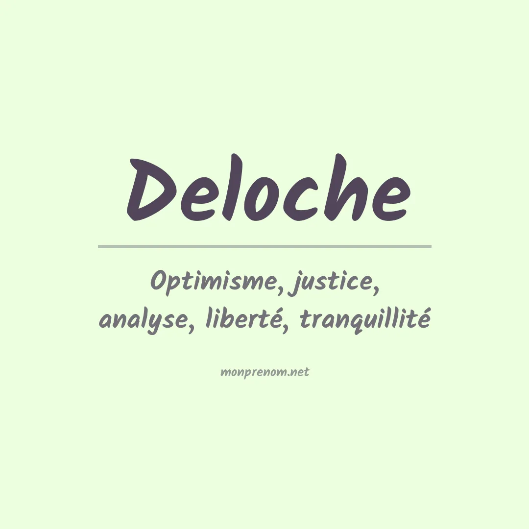 Signification du prénom Deloche