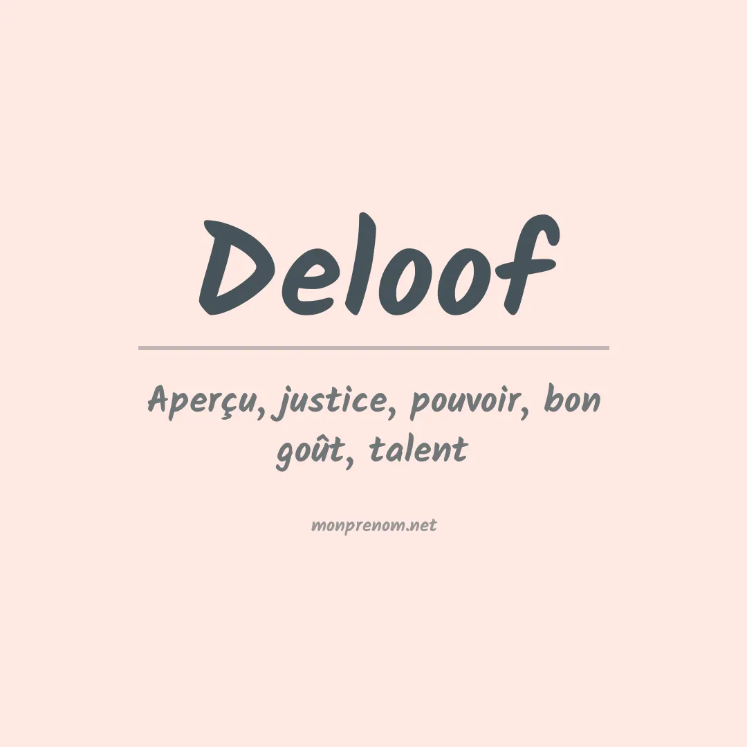Prénom Deloof