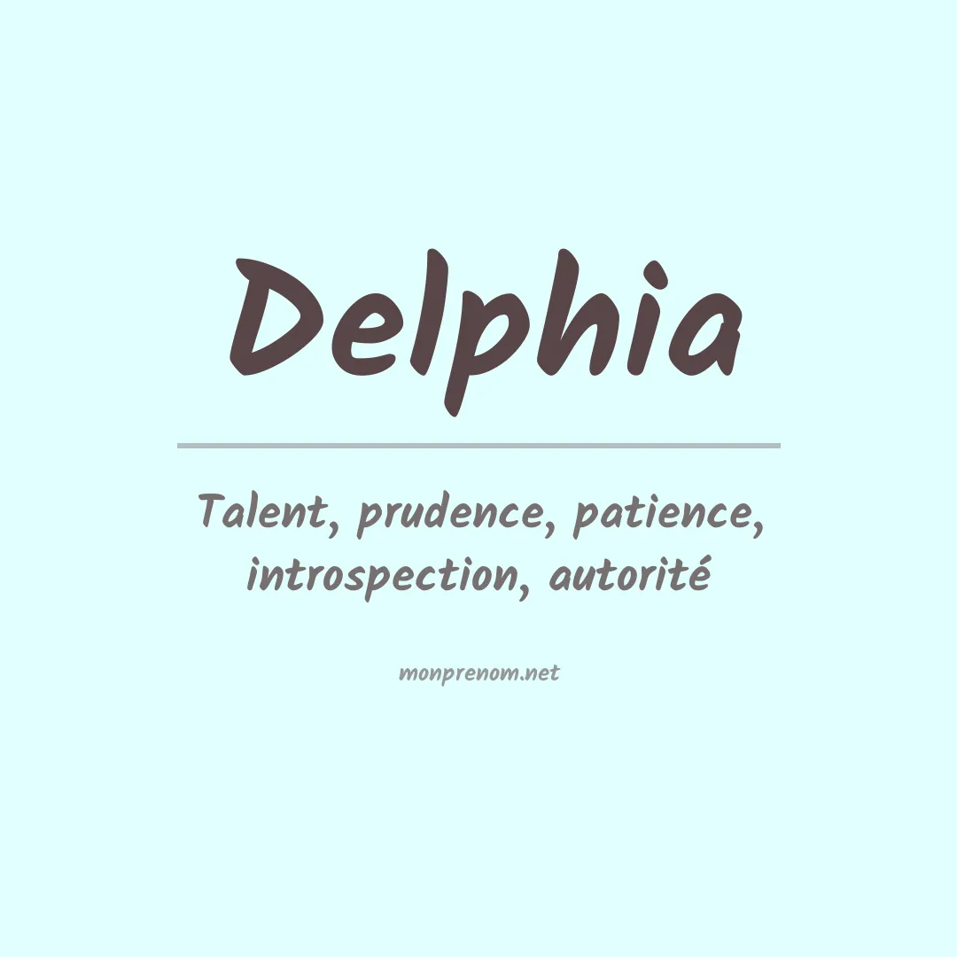 Prénom Delphia