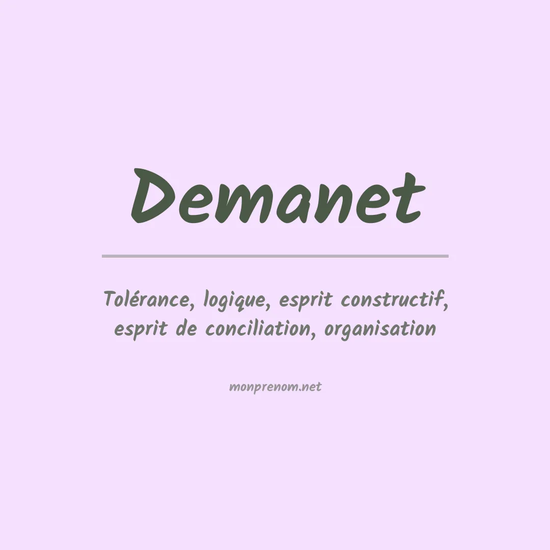 Signification du prénom Demanet