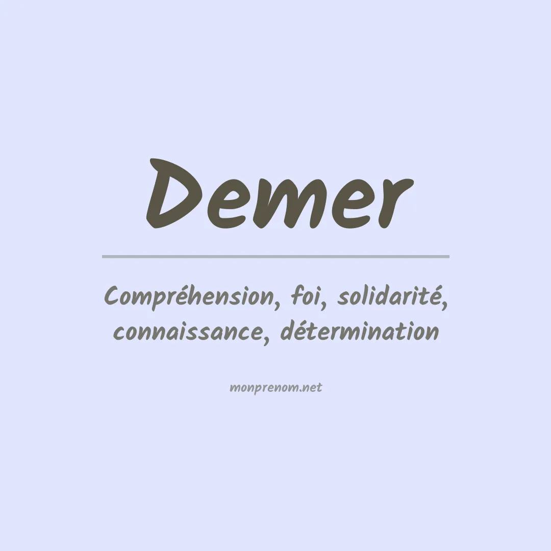 Signification du prénom Demer