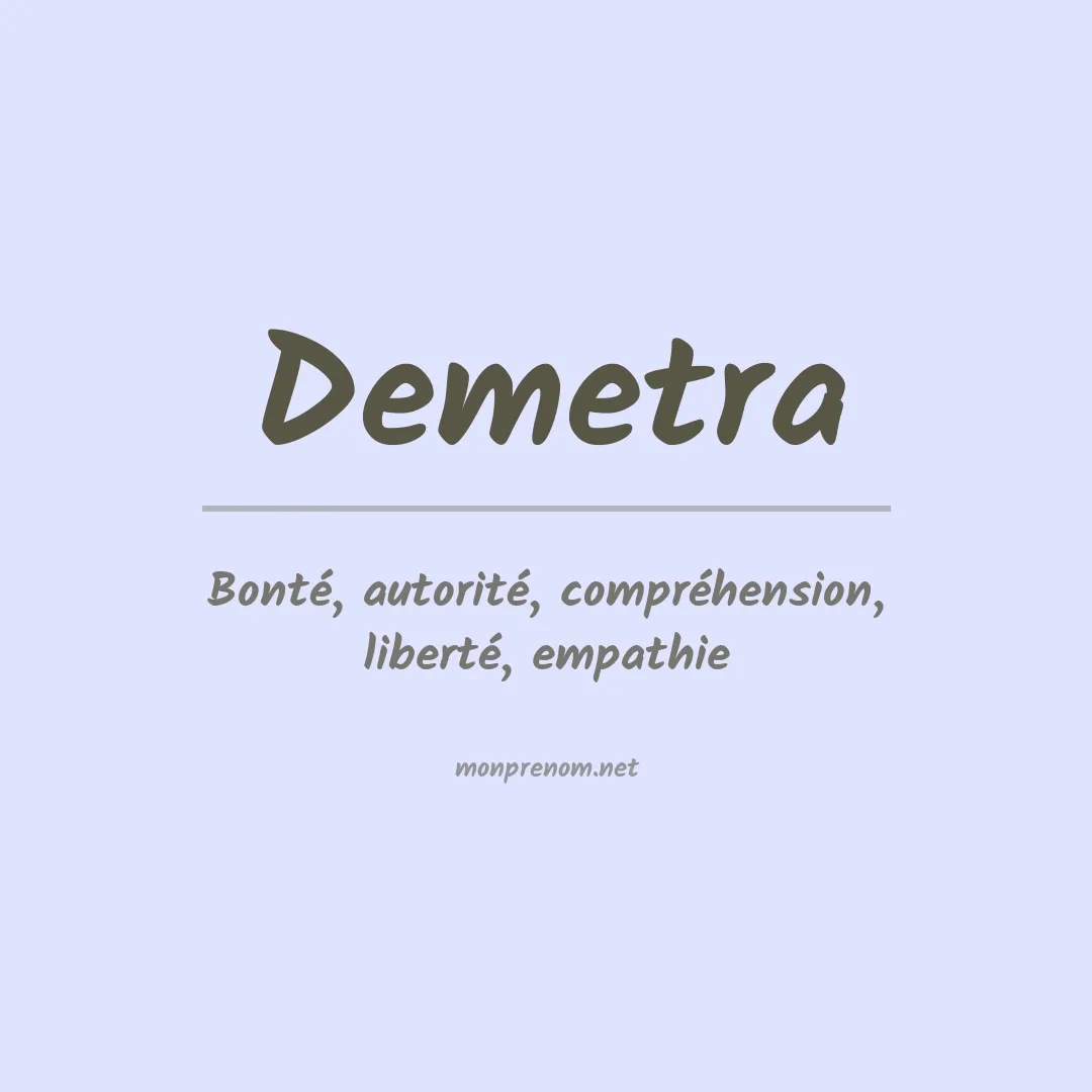 Signification du prénom Demetra