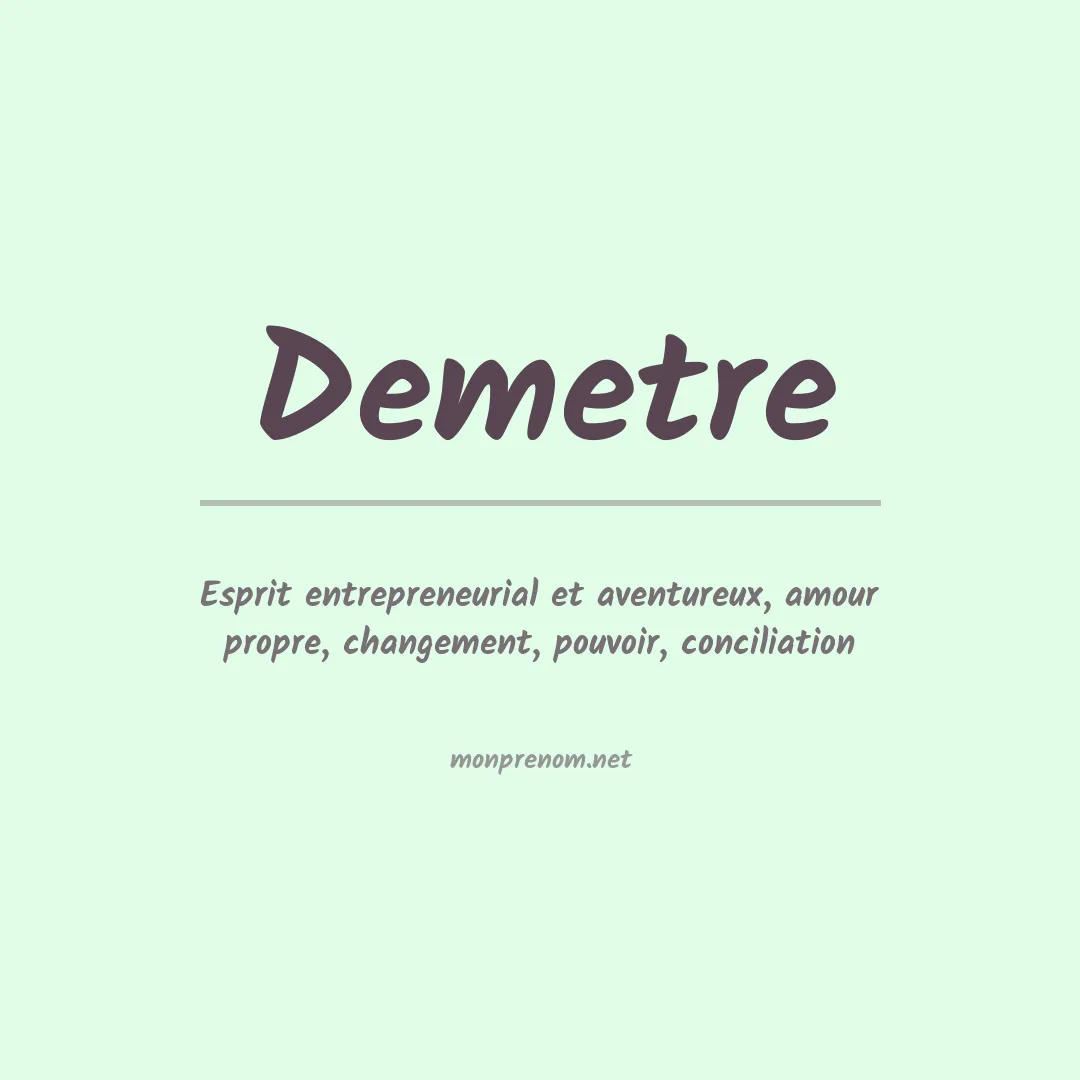 Signification du prénom Demetre