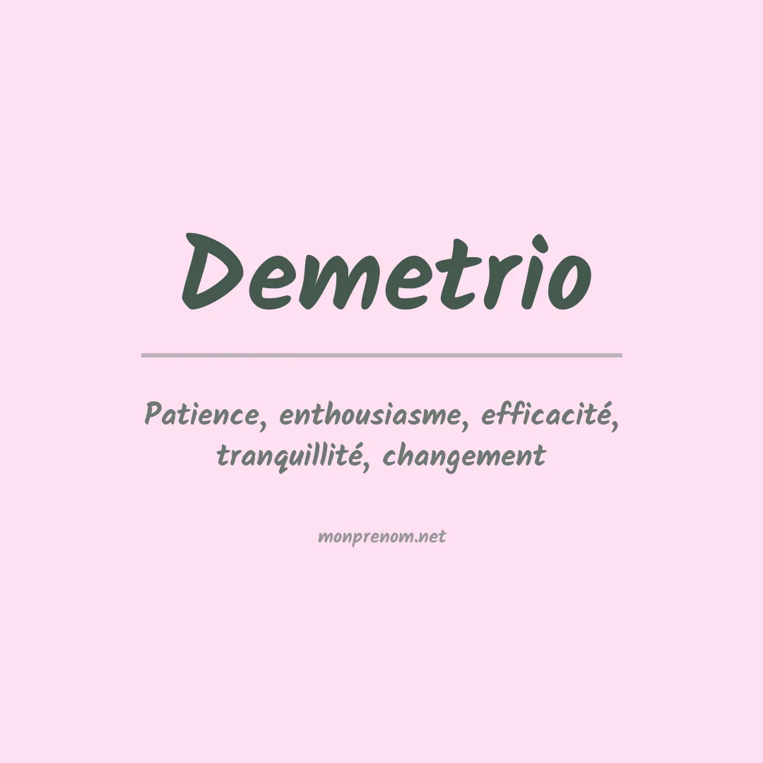 Signification du prénom Demetrio