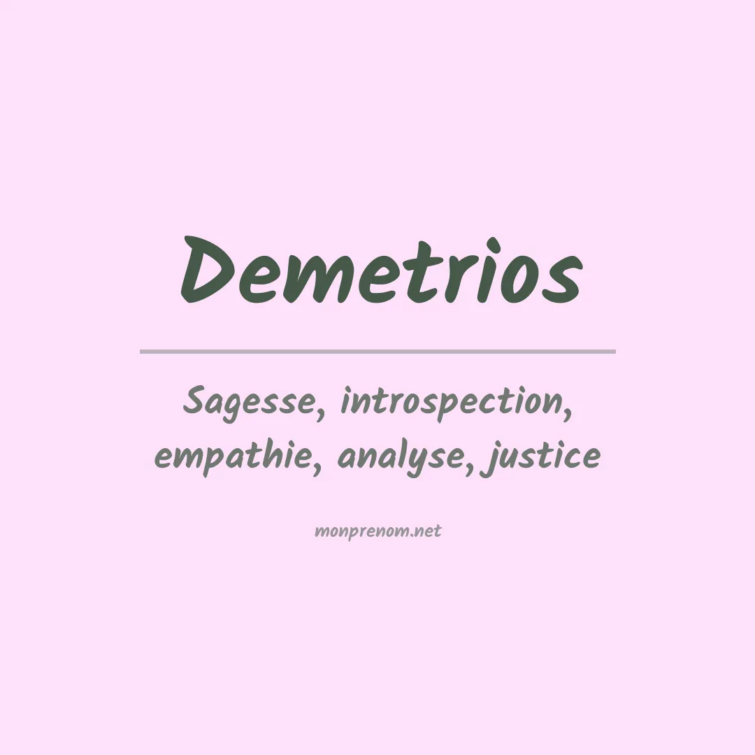 Signification du prénom Demetrios