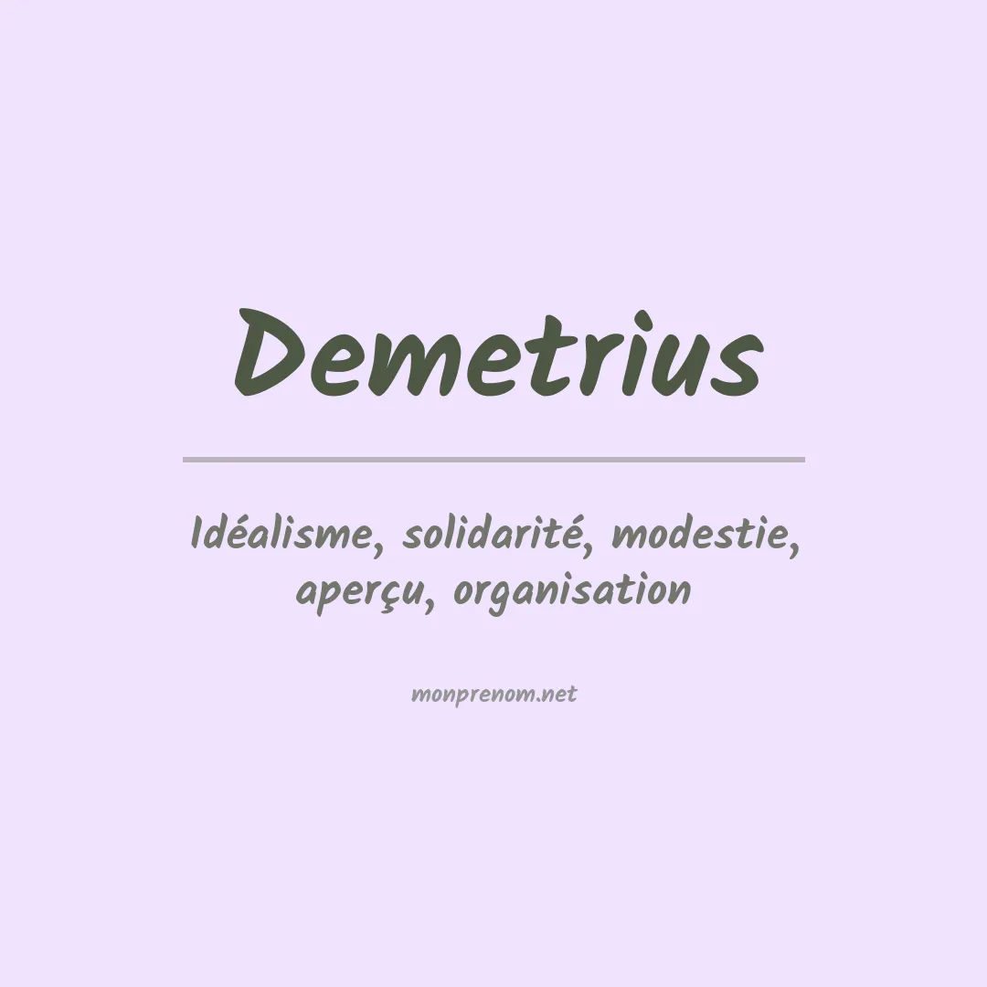 Signification du prénom Demetrius
