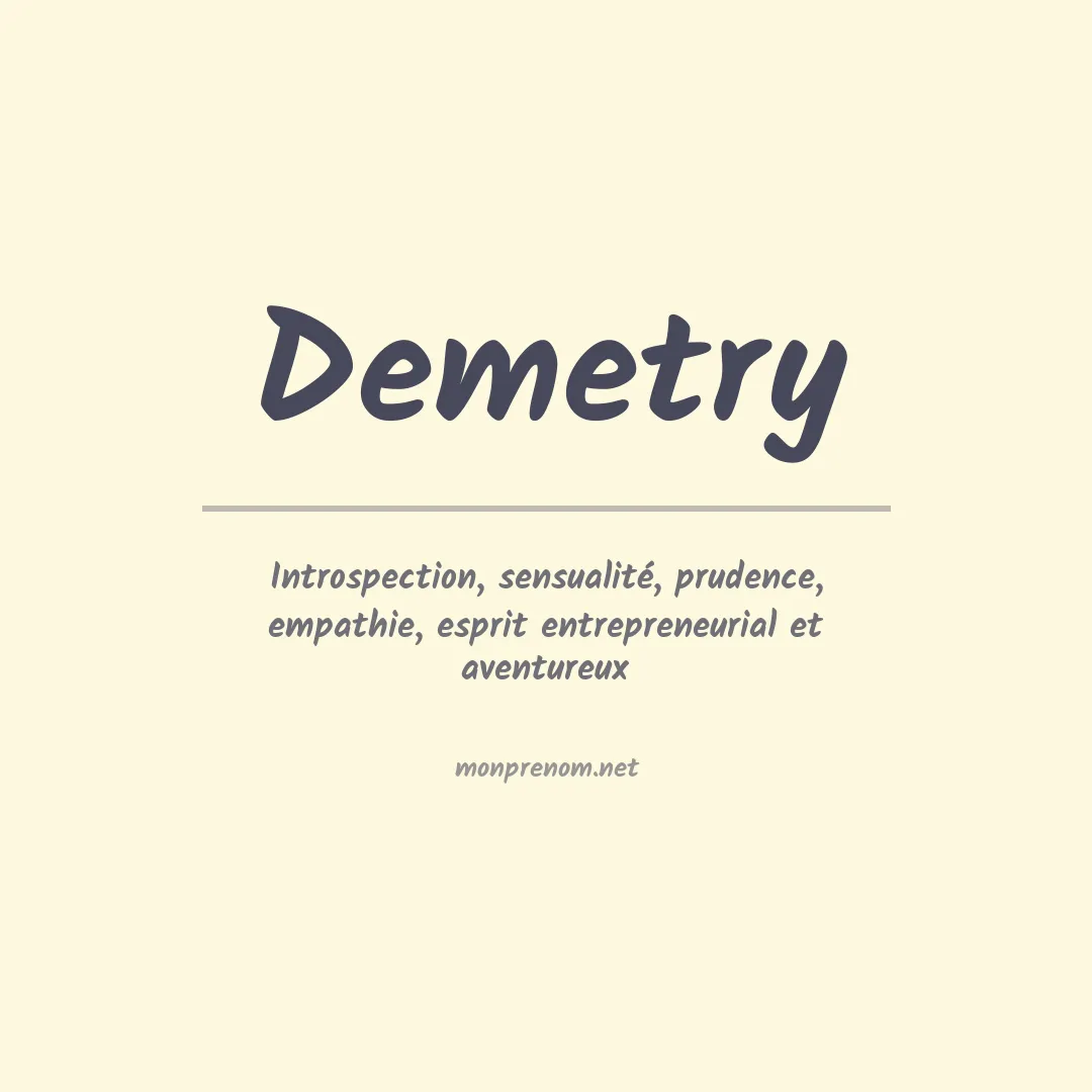 Signification du prénom Demetry