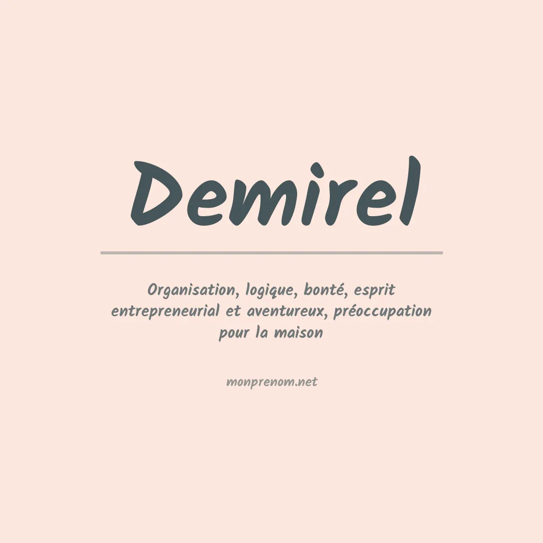 Signification du prénom Demirel
