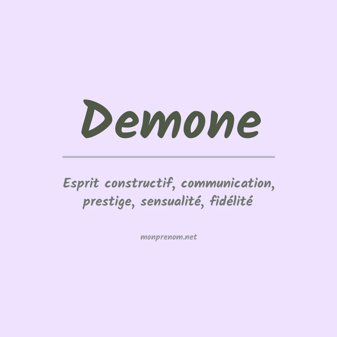 Signification du prénom Demone
