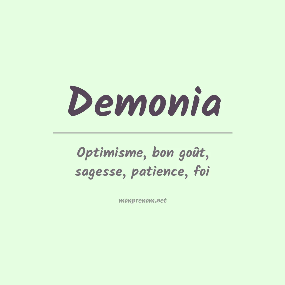 Signification du prénom Demonia