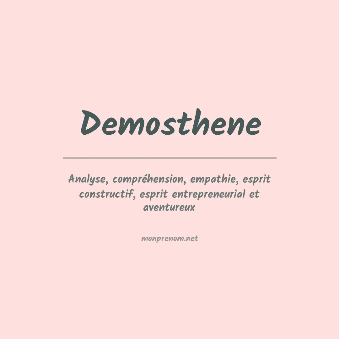 Signification du prénom Demosthene