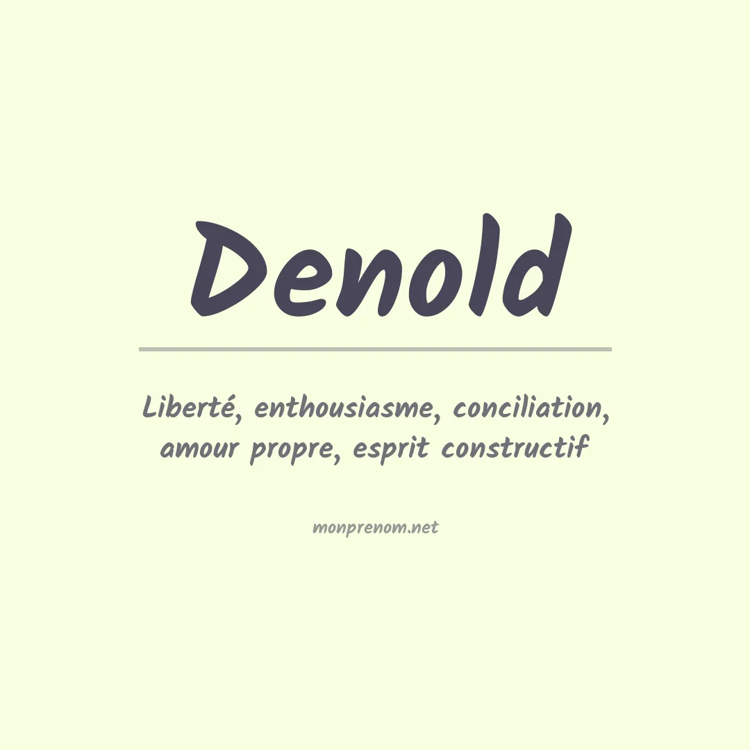Signification du prénom Denold
