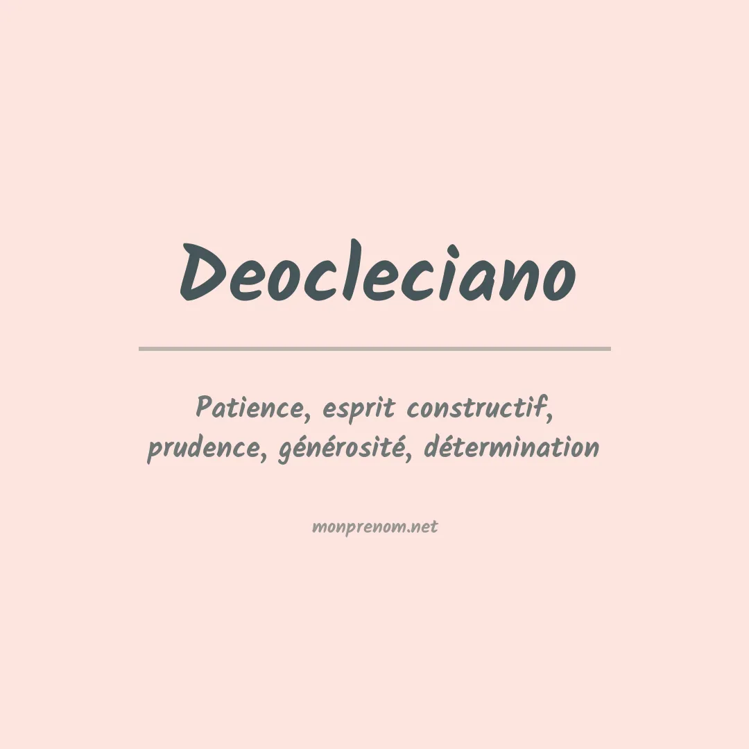 Signification du prénom Deocleciano