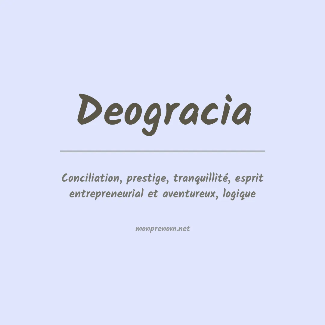 Signification du prénom Deogracia