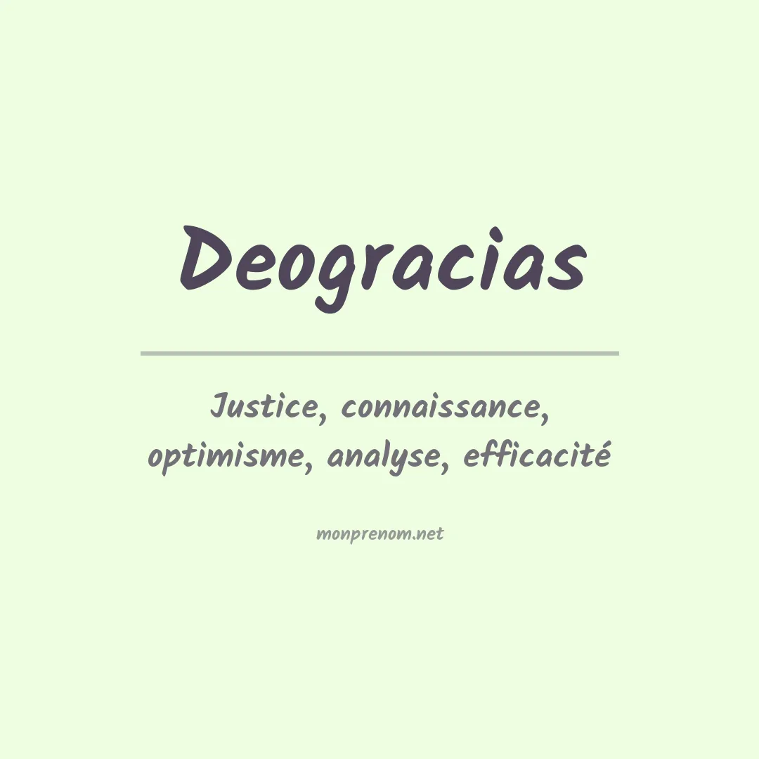 Signification du prénom Deogracias