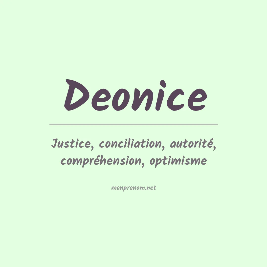 Signification du prénom Deonice