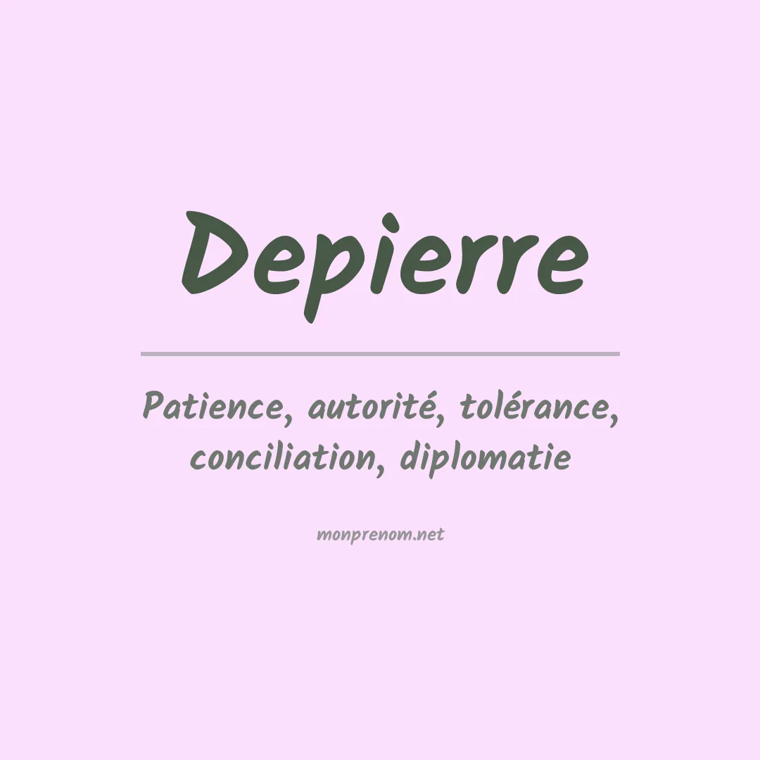 Signification du prénom Depierre
