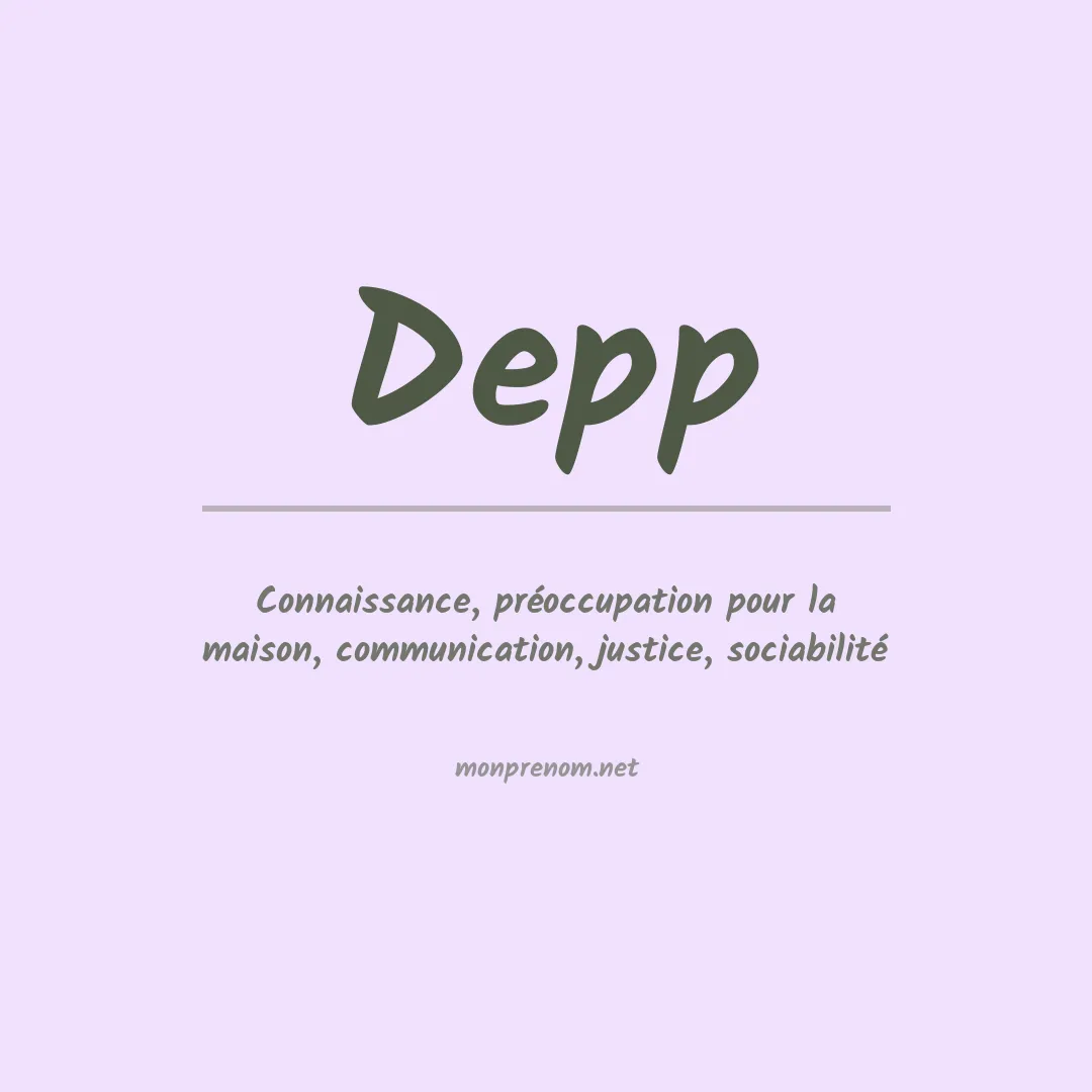 Prénom Depp