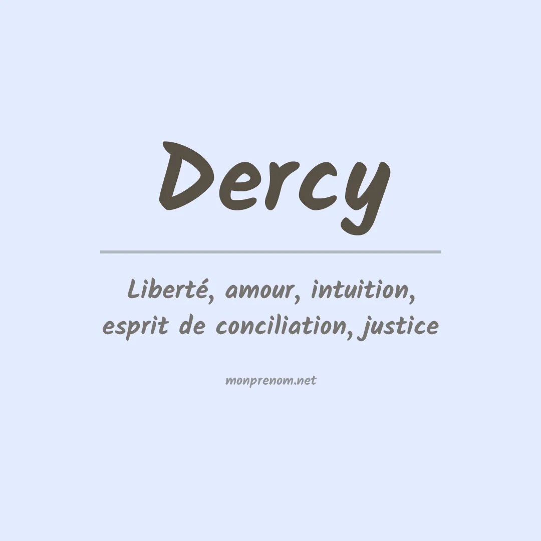 Signification du prénom Dercy