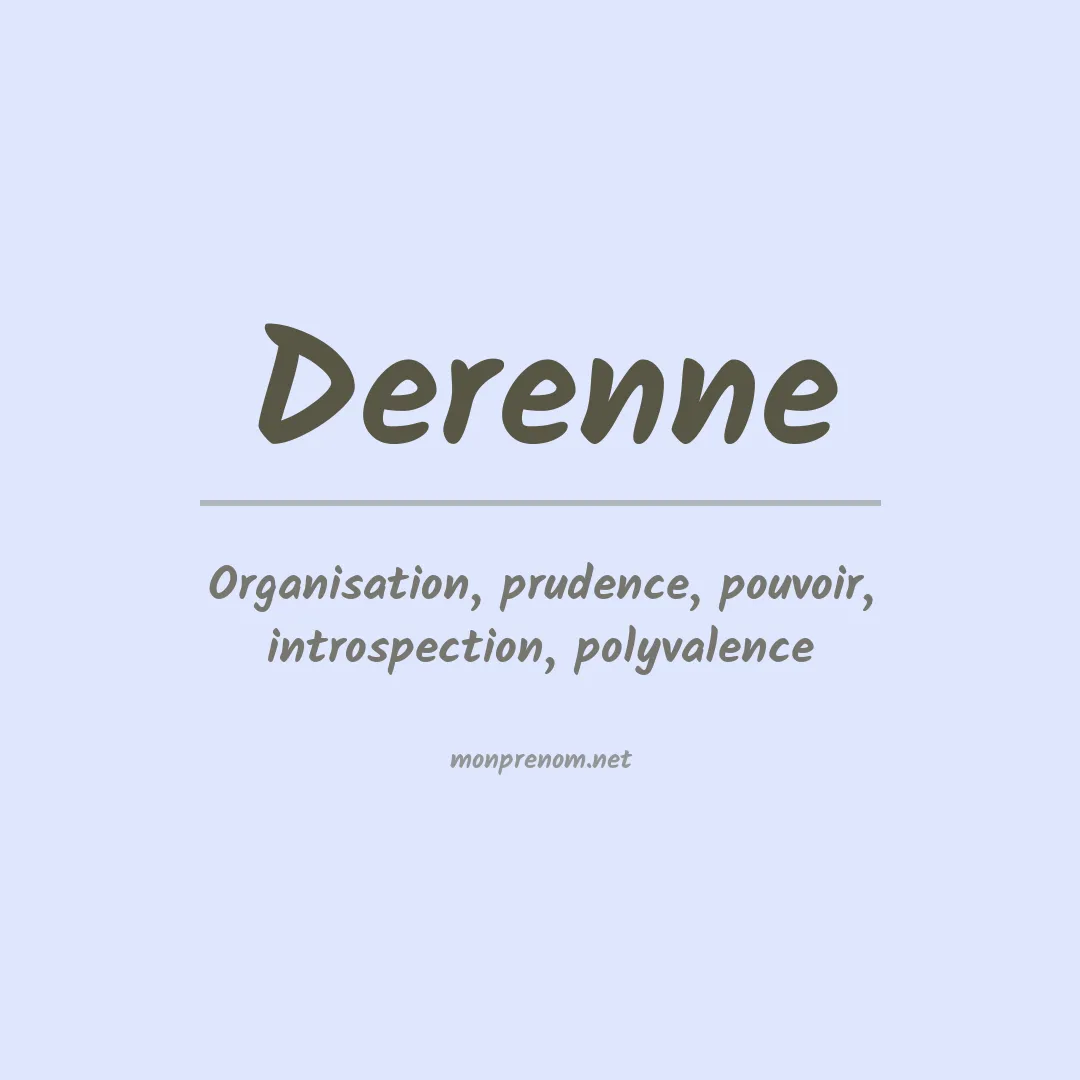 Prénom Derenne