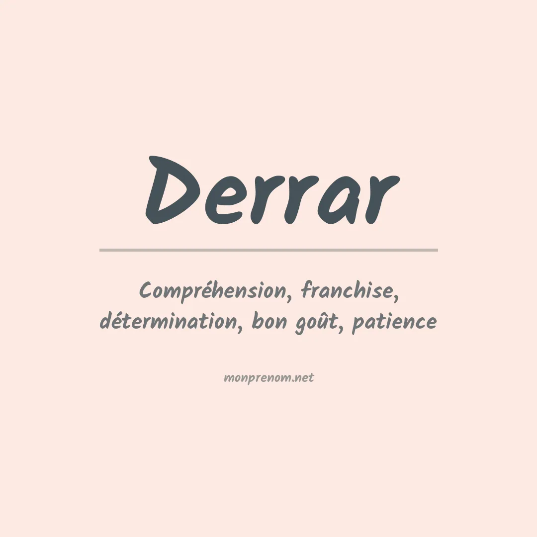 Signification du prénom Derrar