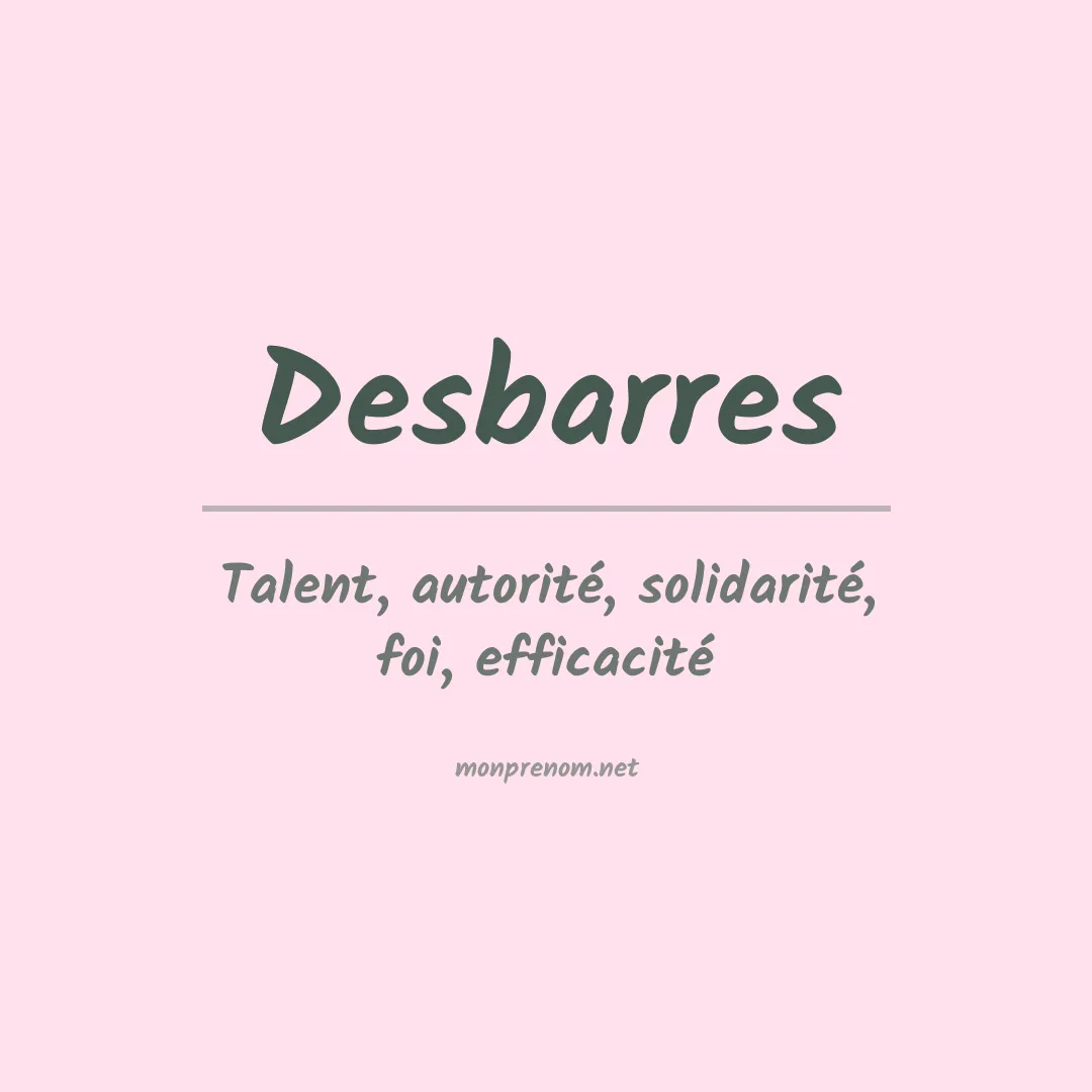 Signification du prénom Desbarres