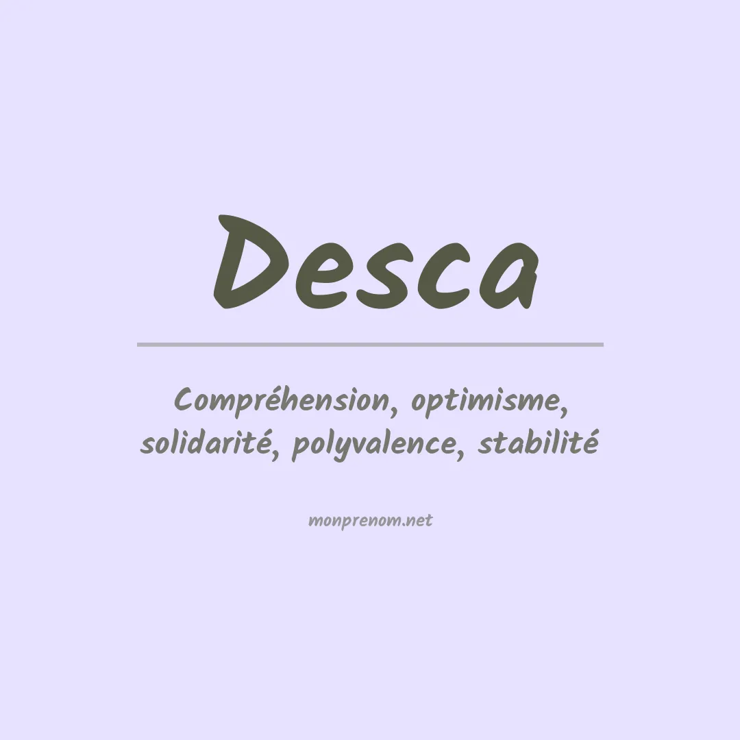 Signification du prénom Desca