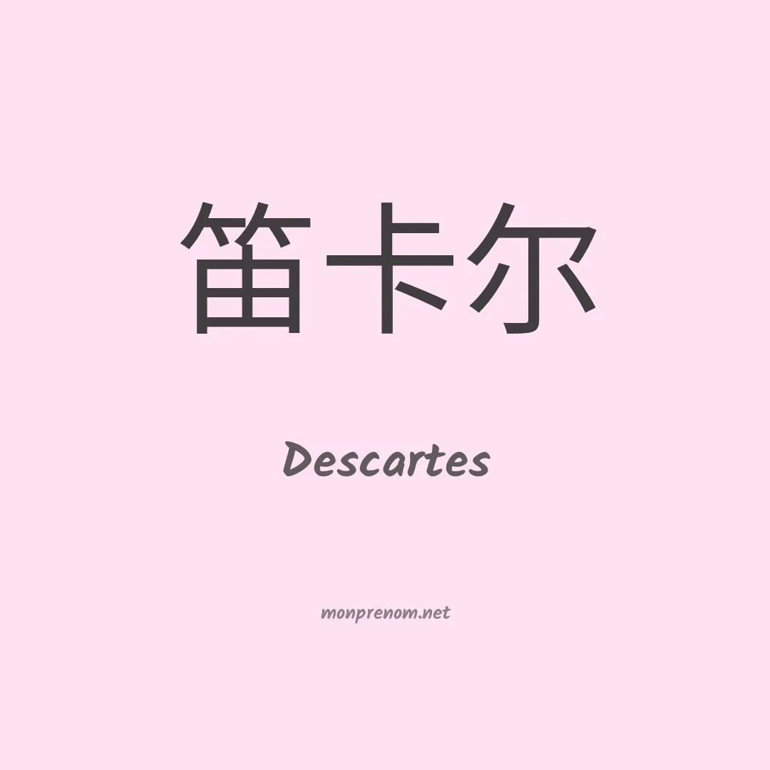 Descartes en chinois