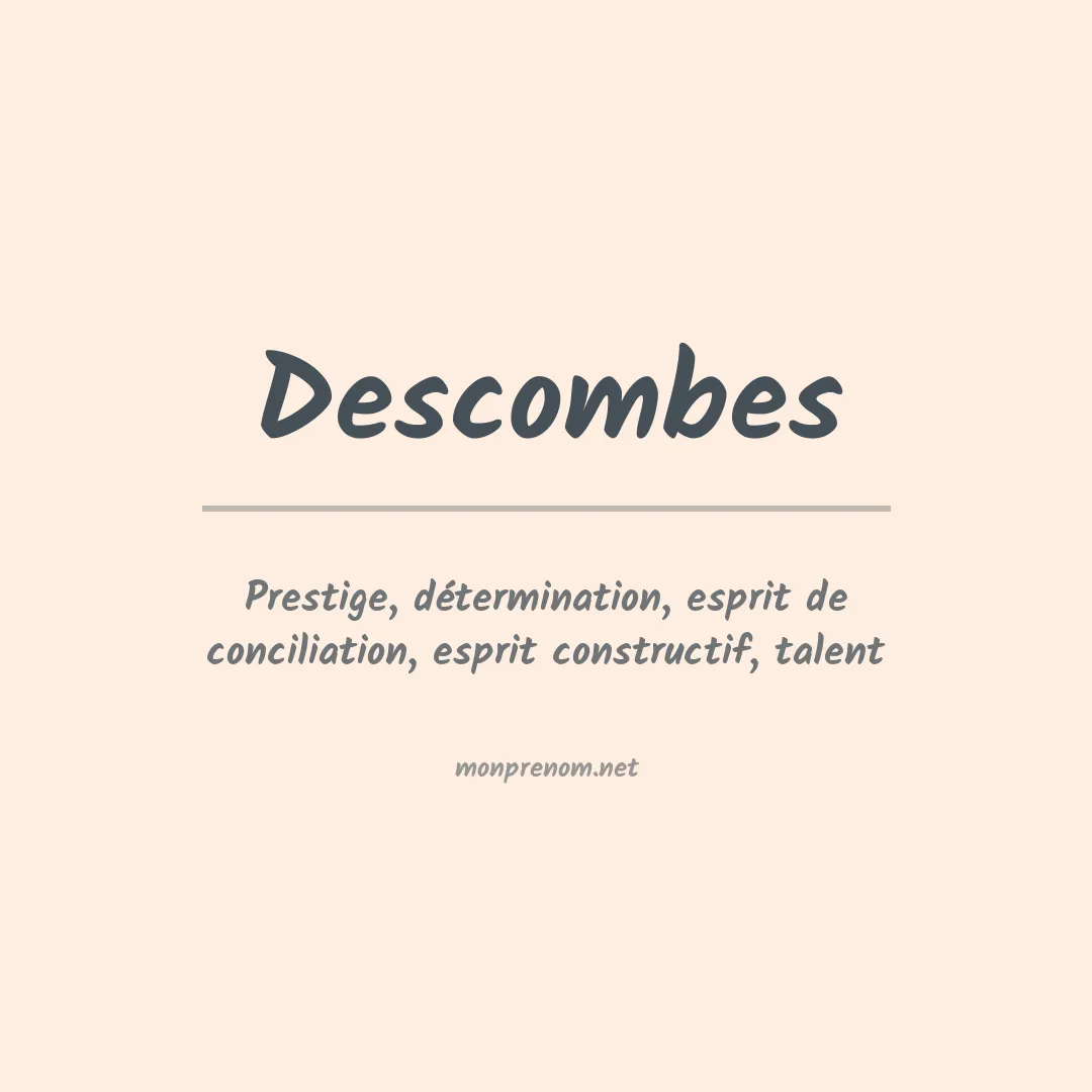 Signification du prénom Descombes