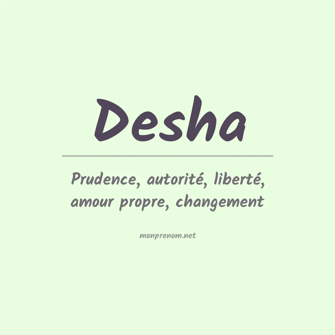 Prénom Desha
