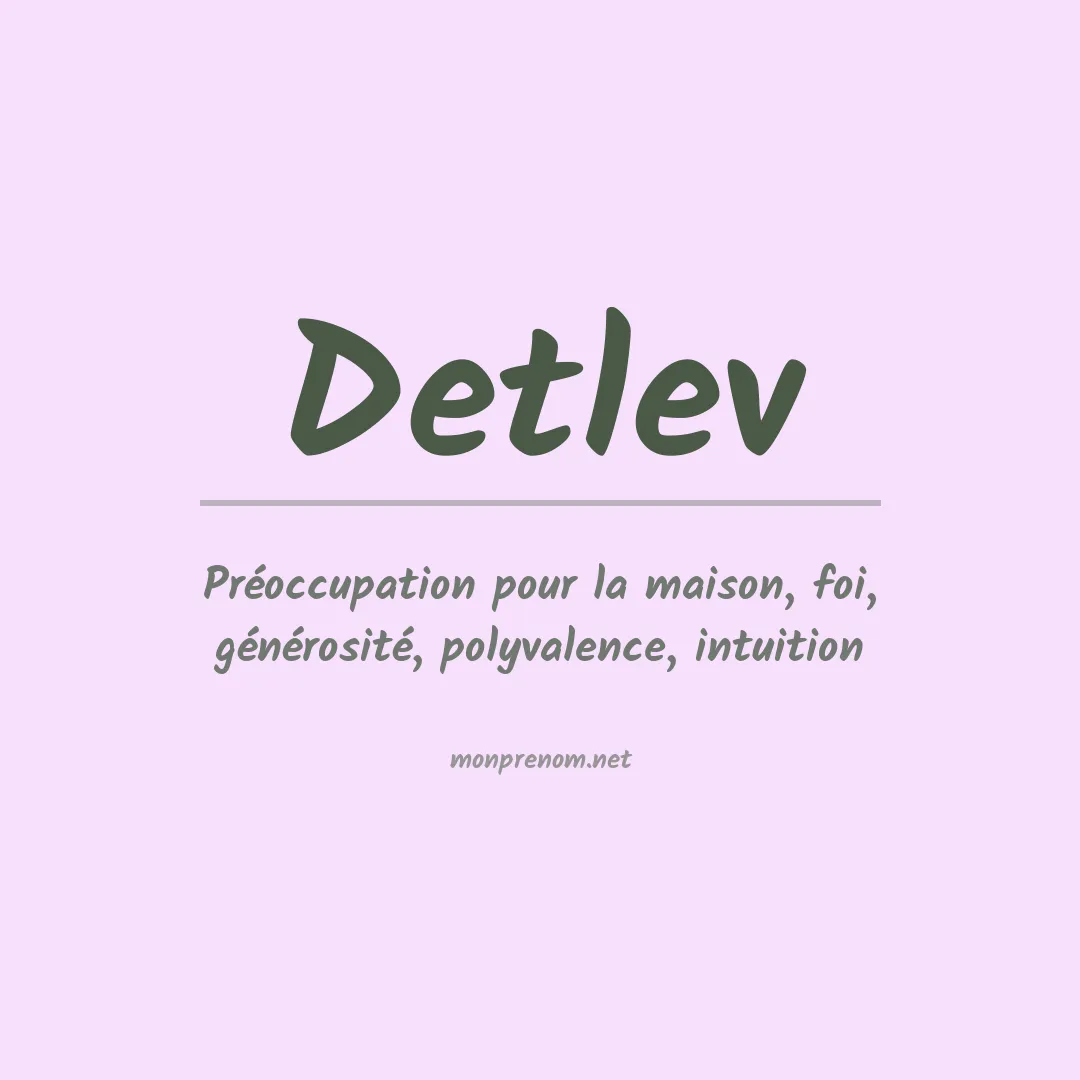 Signification du prénom Detlev