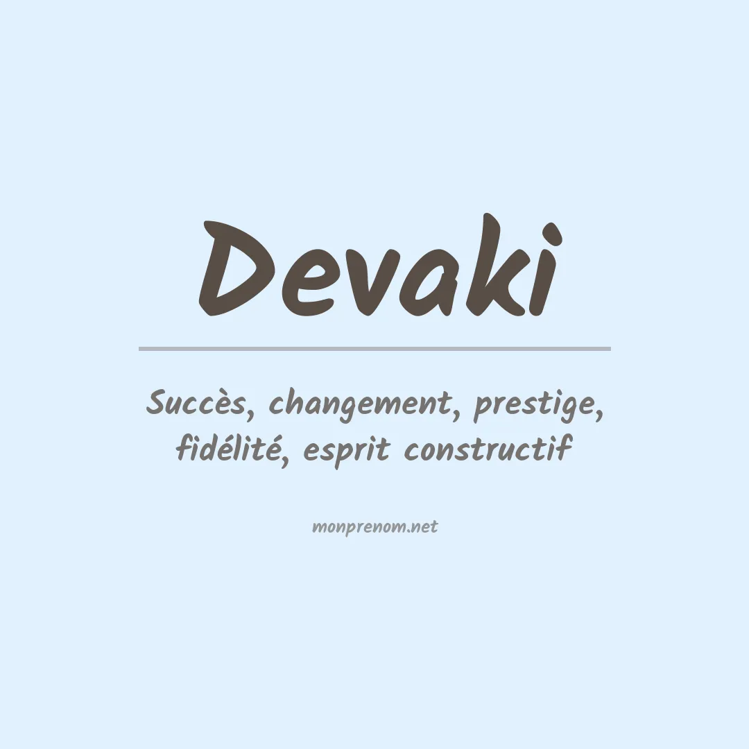 Signification du prénom Devaki