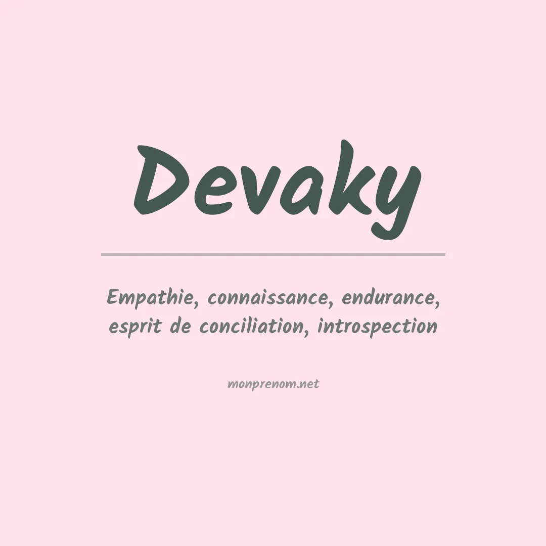 Signification du prénom Devaky