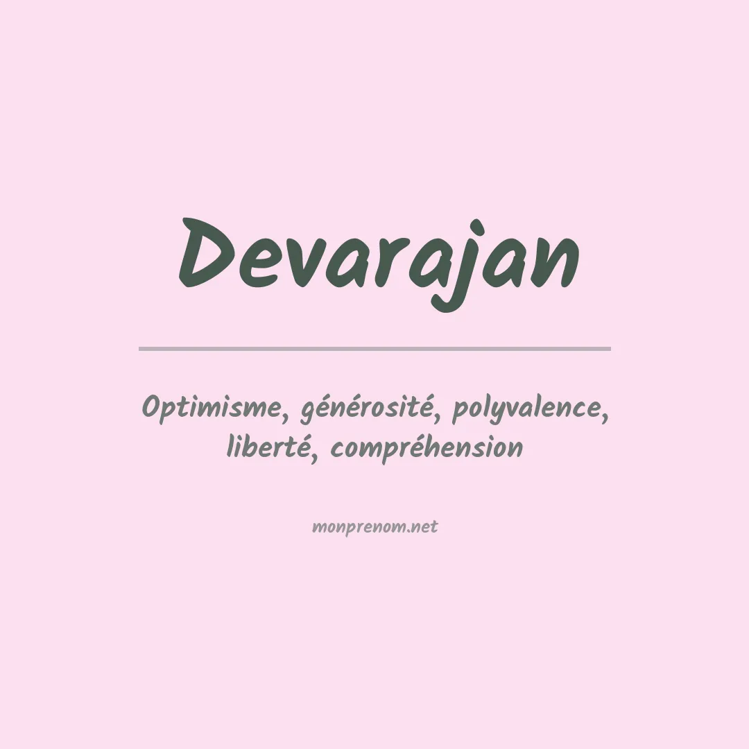 Signification du prénom Devarajan