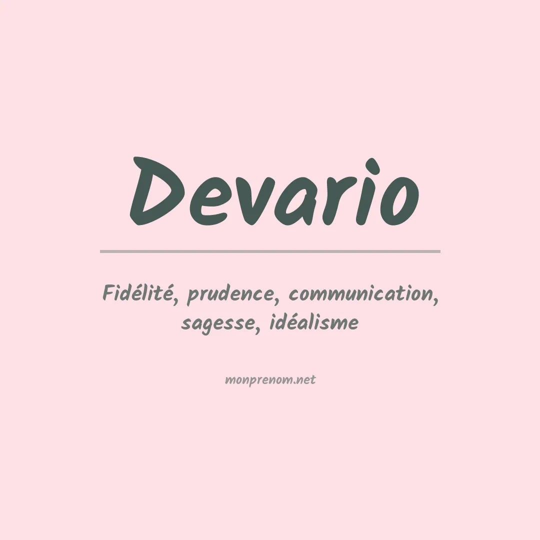 Signification du prénom Devario