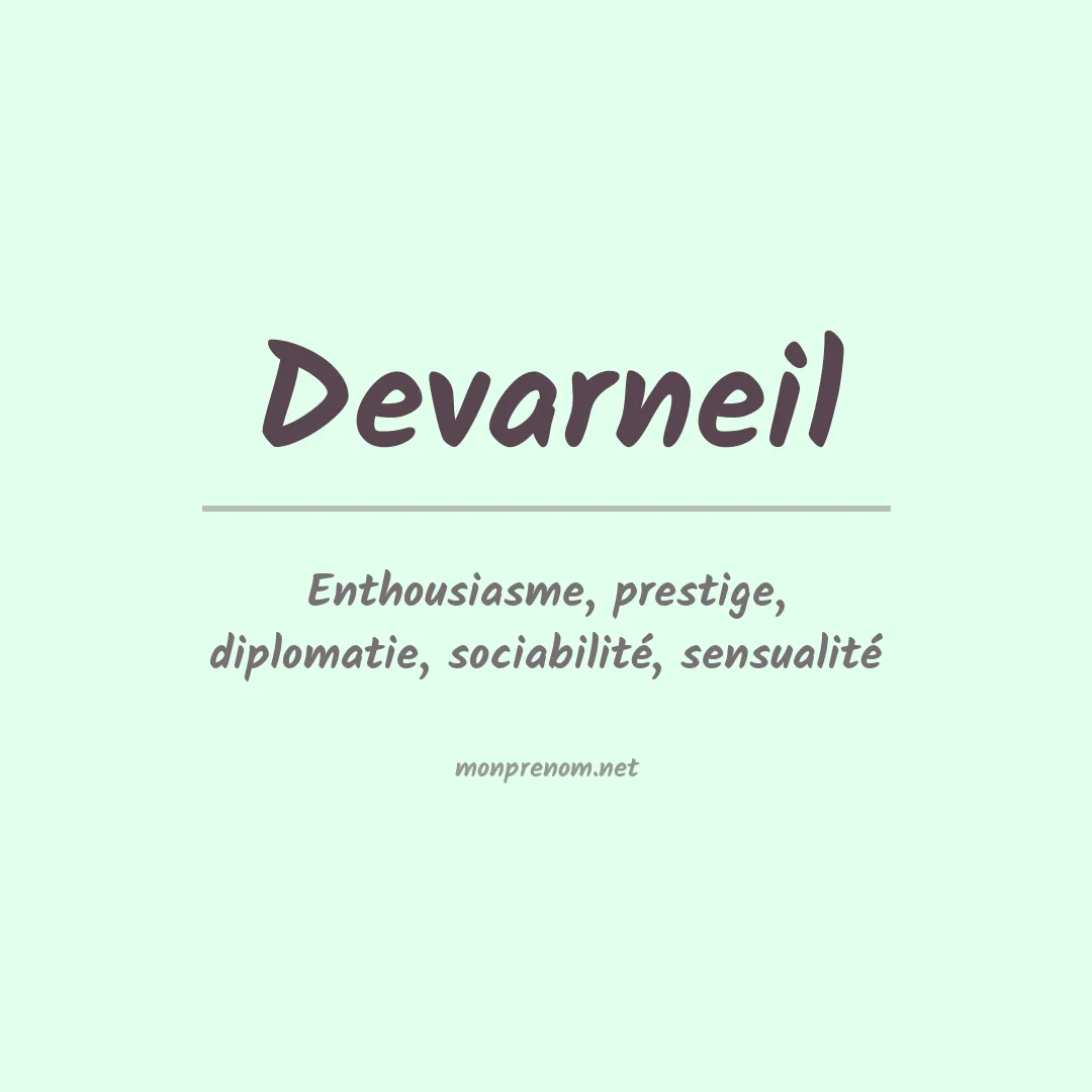 Signification du prénom Devarneil