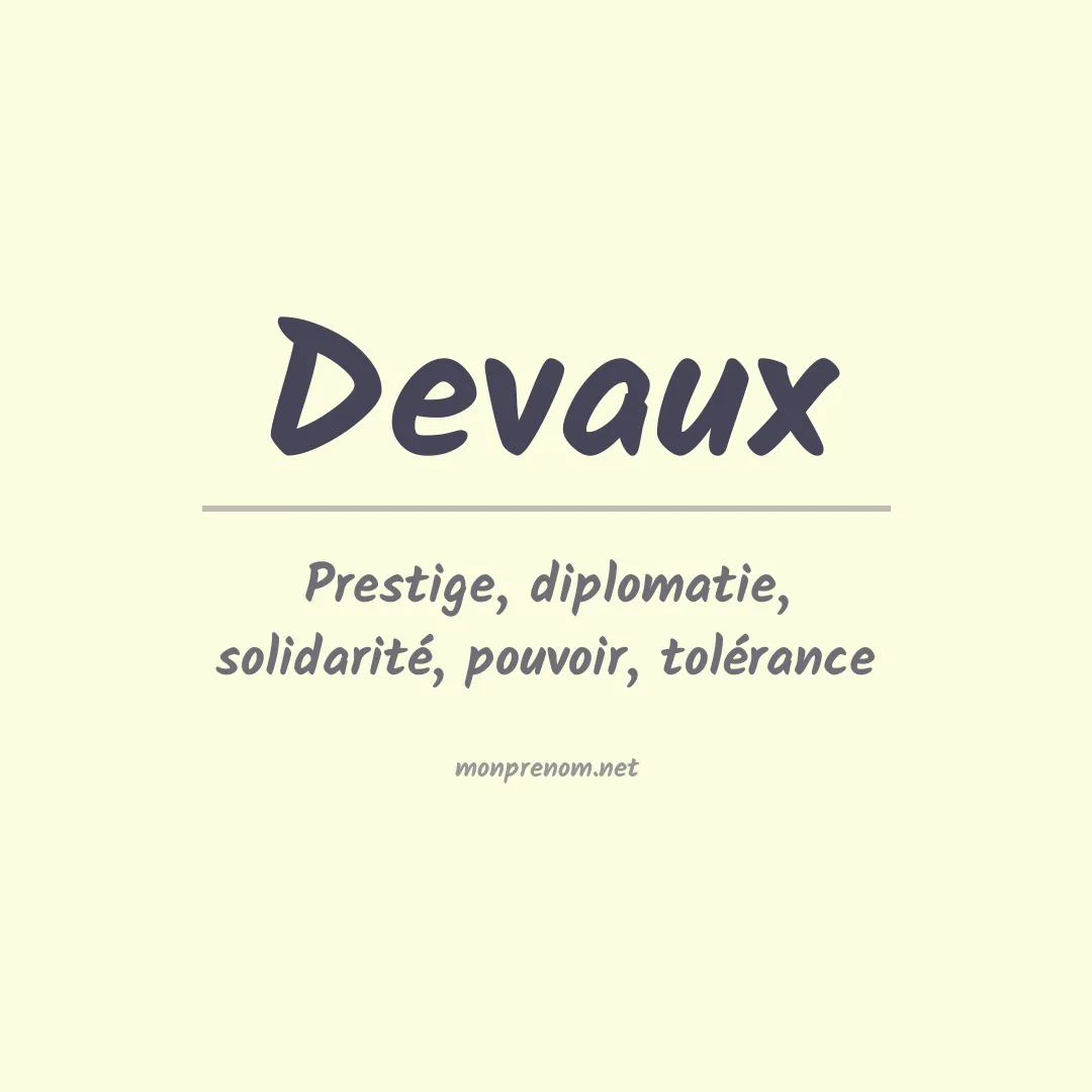 Prénom Devaux