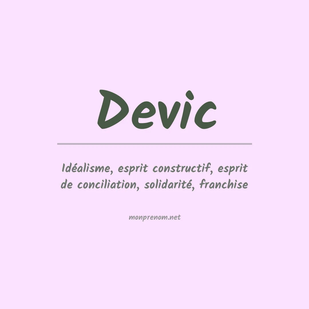 Signification du prénom Devic