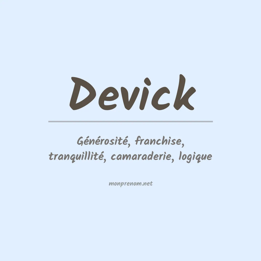 Signification du prénom Devick