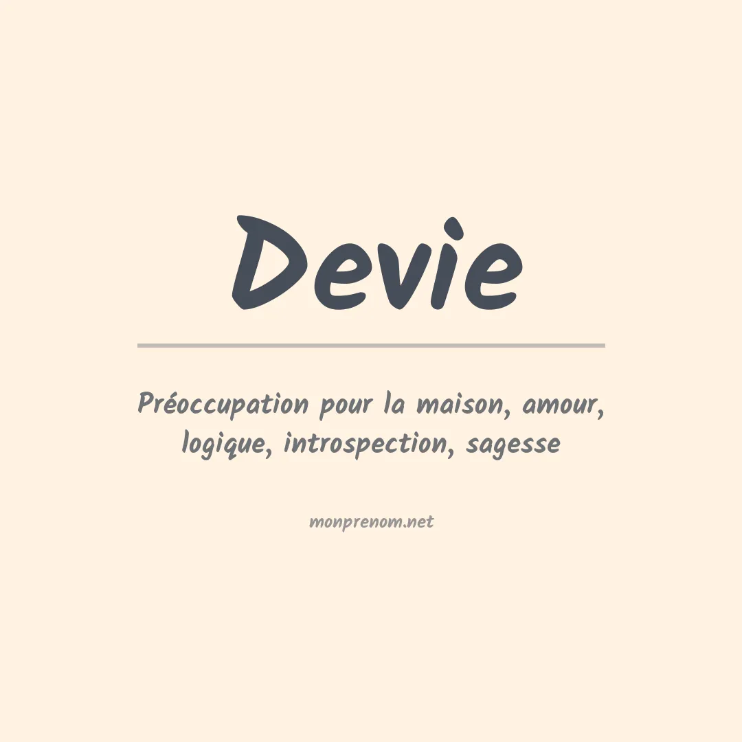 Signification du prénom Devie
