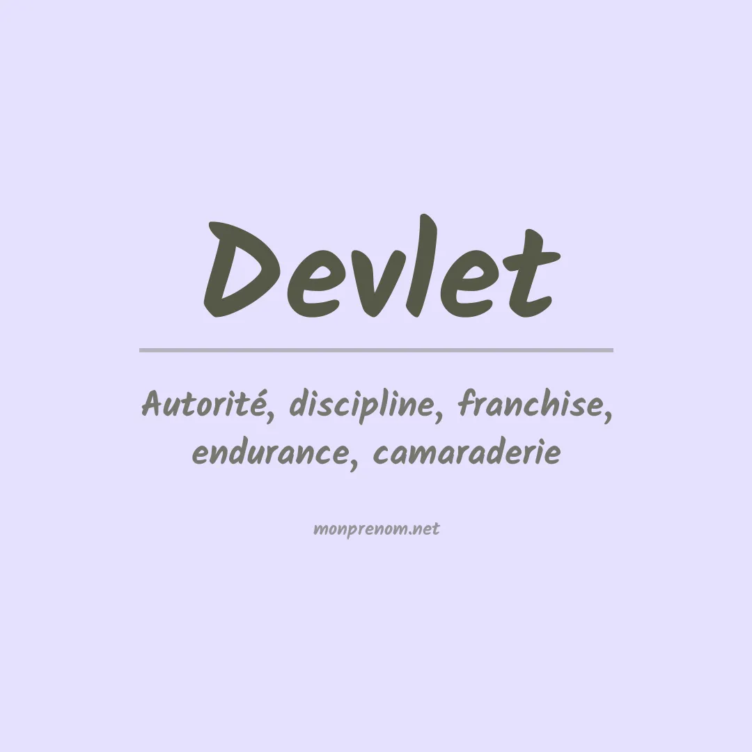 Signification du prénom Devlet