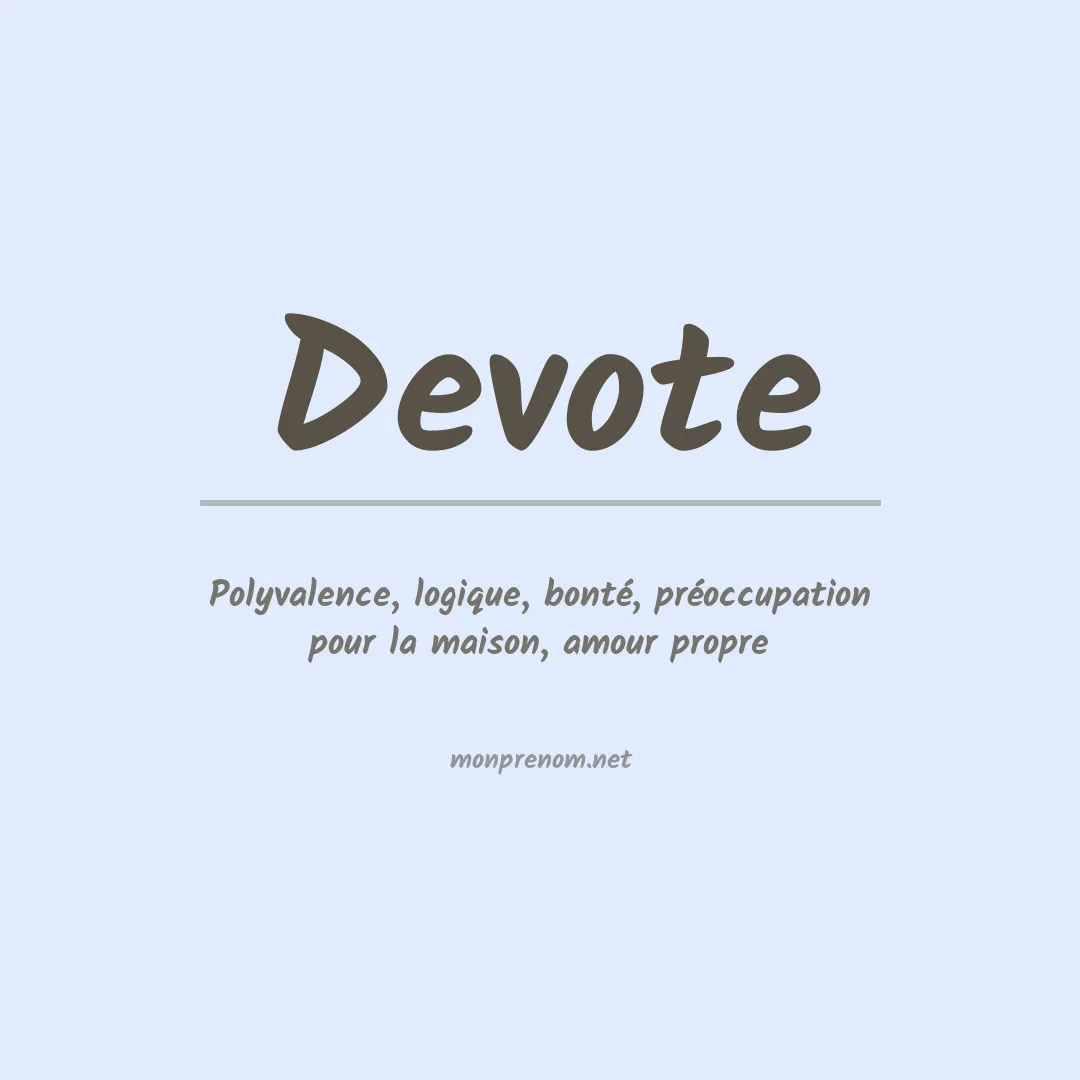 Signification du prénom Devote