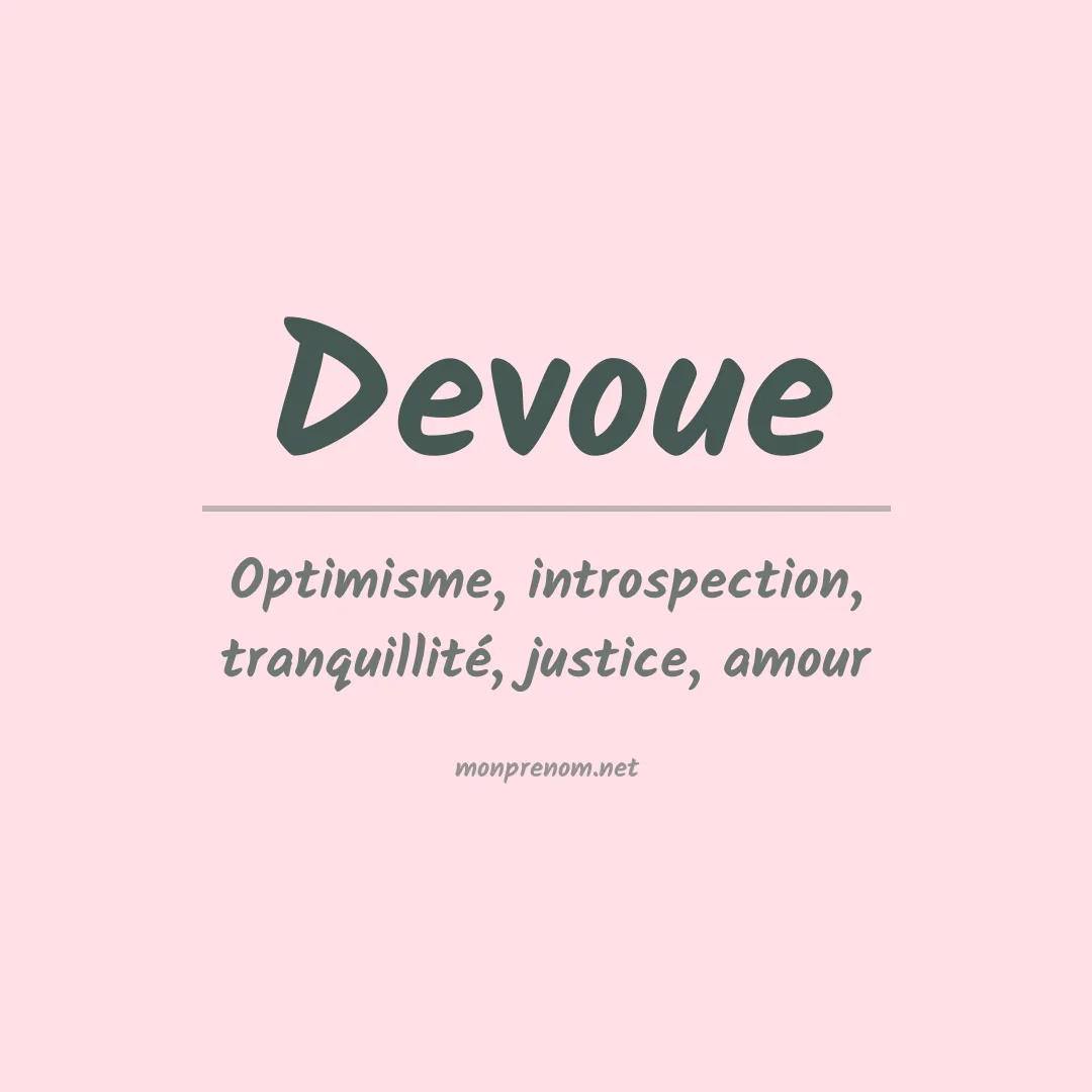 Signification du prénom Devoue