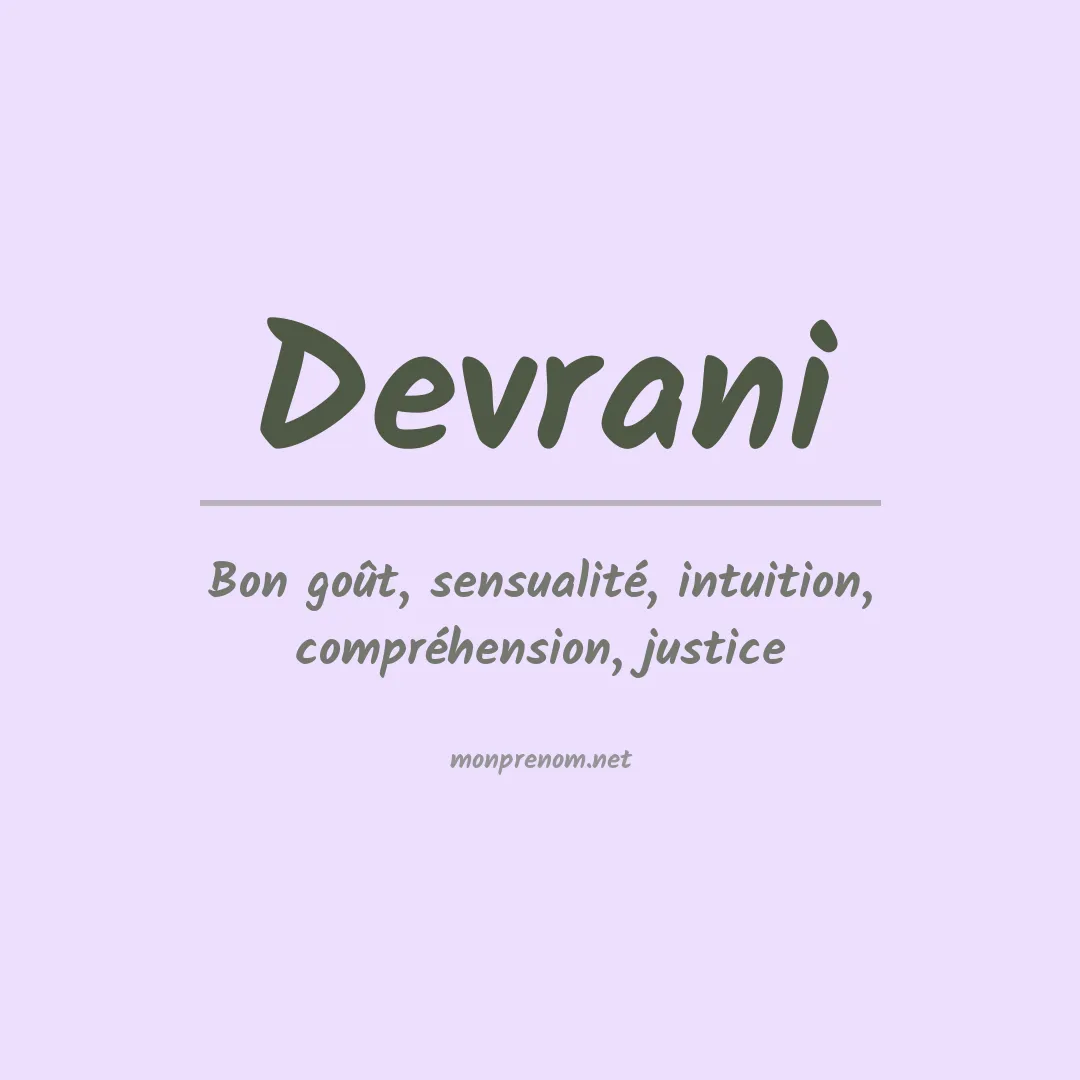 Signification du prénom Devrani